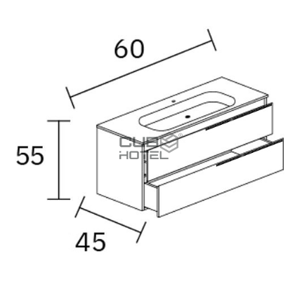 Hanging Washbasin Base 2 Drawers 60cm REEL